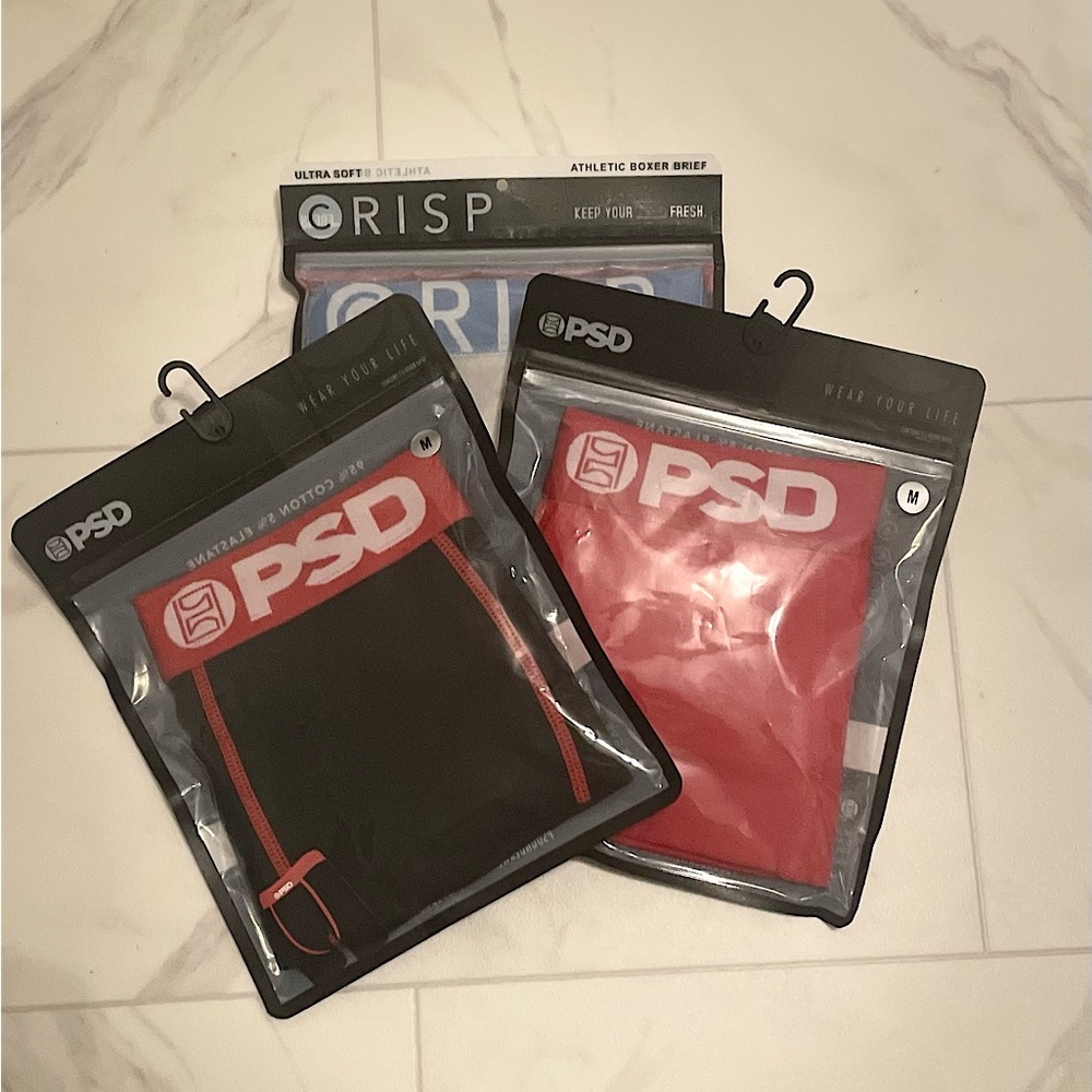 PSD and CRISP mens boxer briefs